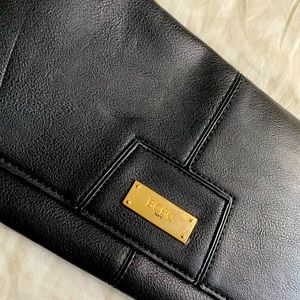 BCBG Black leather clutch